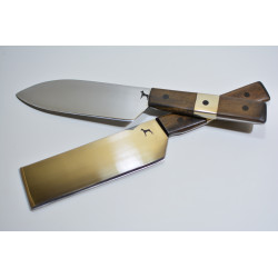 Lot 2 Couteaux Inox 440M Chêne et Bronze