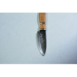 Couteau d'office en Acier Damassé, Bronze et Mirabellier