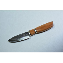 Couteau d'office en Acier Damassé, Bronze et Mirabellier