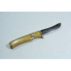 Couteau à steak ou d'office en acier damassé, Bronze et Sumac.
